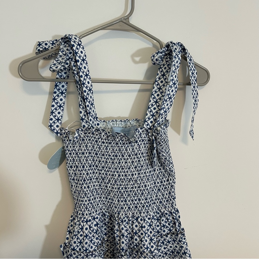 NWT Hill House The Ribbon Charlotte Nap Dress in Navy Circular Lattice - Picture 7 of 8